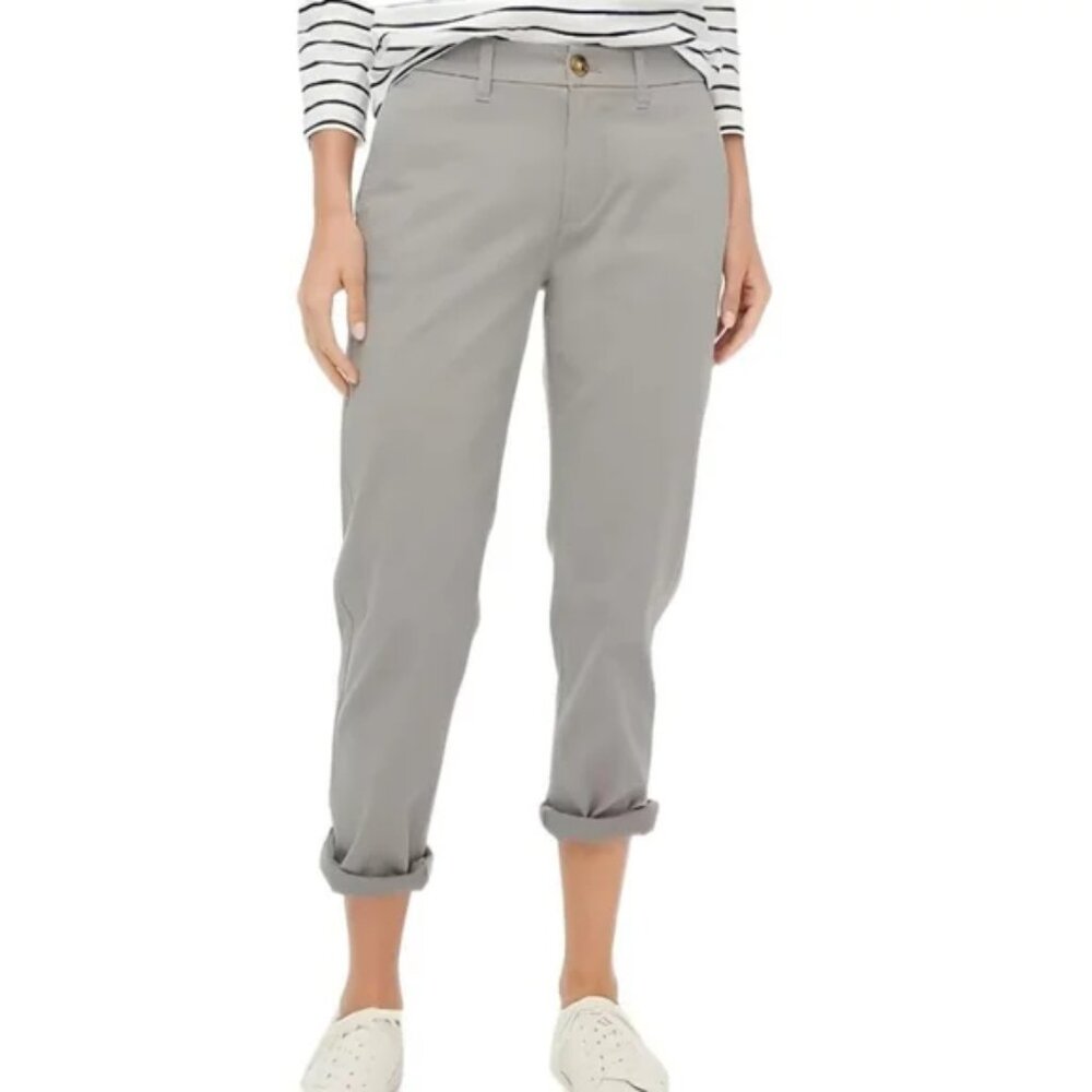 J.Crew High Rise Chino Girlfriend Pants Dove Gray Size 2